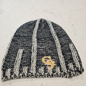 Black and White Knit Beanie